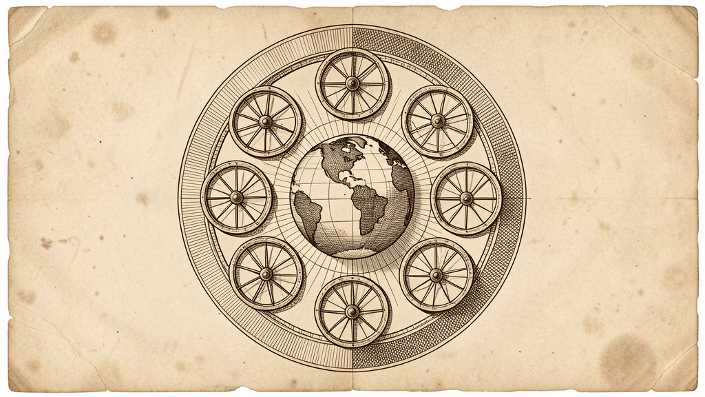 Sept cercles autour de la Terre, planche d’astronomie